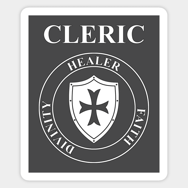 Cleric Fantasy RPG Class Healer Shield Sticker by AgemaApparel